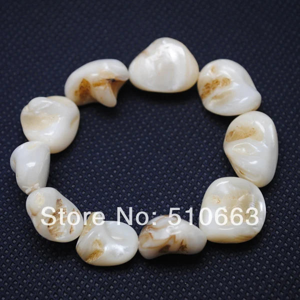 5 шт./лот модный белый ювелирный браслет в виде ракушки очаровательный с жемчугом