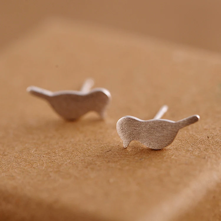 Женские серьги гвоздики из серебра 925 пробы с начесом|925 sterling silver earrings|silver