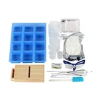 Набор инструментов для изготовления мыла ручной работы, 12 ячеек, силиконовая форма, строгальный станок, деревянная коробка и многое другое