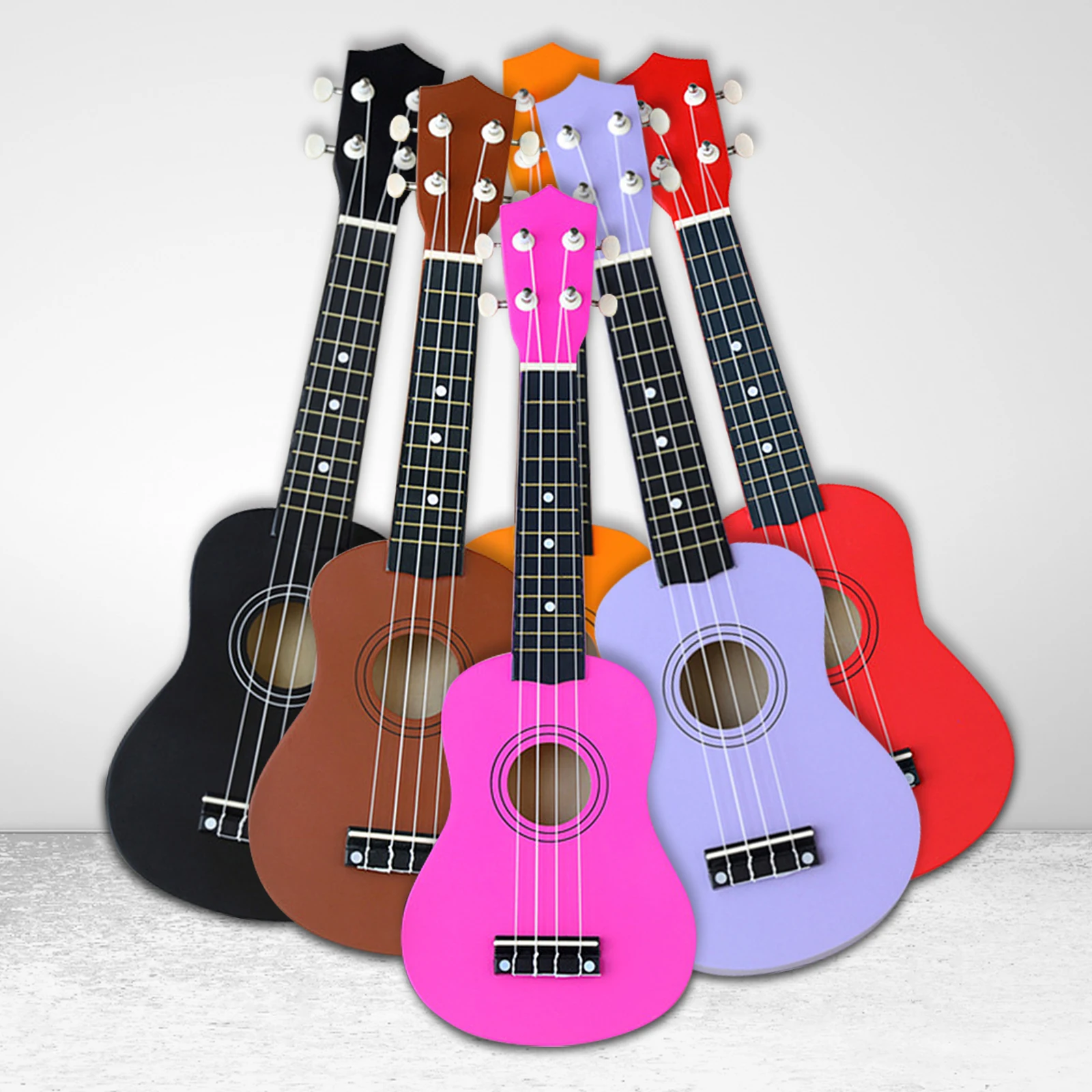 Soprano Concert Гавайская гитара 21 дюймов однотонная укулеле набор Gitaar 4 струны для
