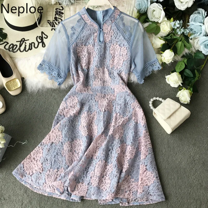 Neploe кружевное платье Cheongsam измененное женское Лето 2019 Новый v образный вырез