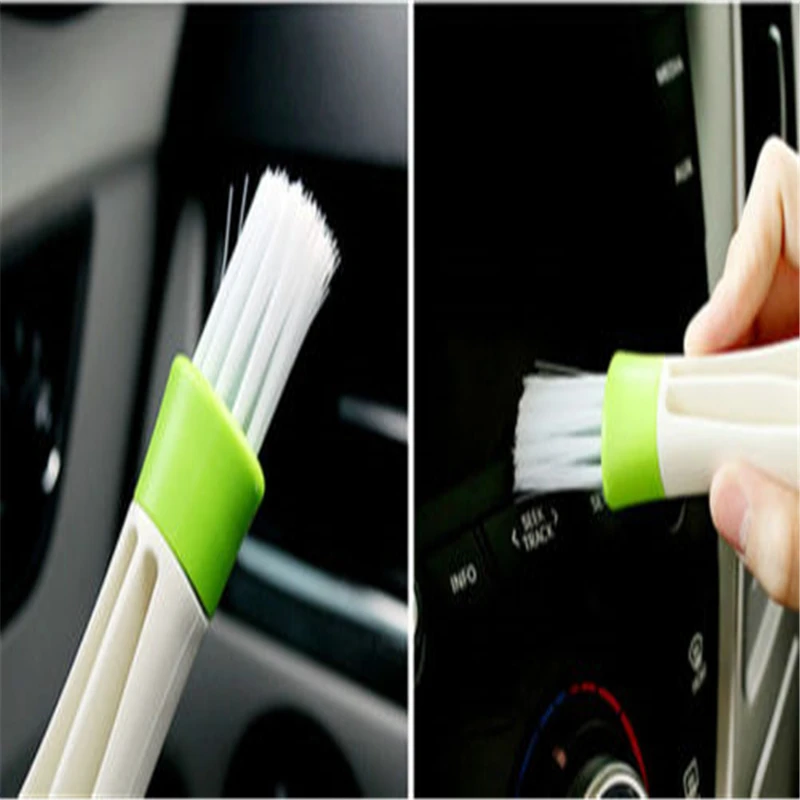 AICSRAD 1PC Double Ended Car Cleaning Brush Auto Air Conditioner Vent Computer Keyboard Blind Window Dust Cleaner Cars Care Tool |