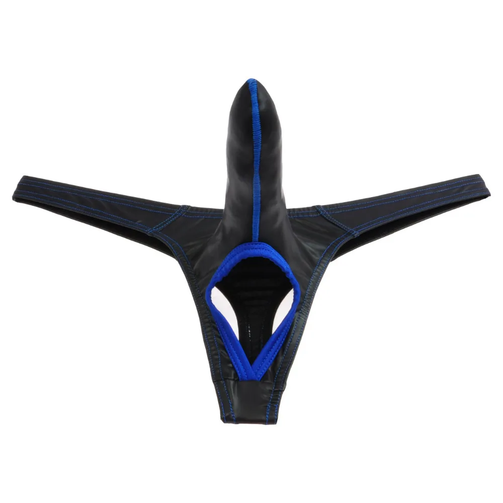 Кожаный Улучшенный длинный выступающий кошелек пикантные мужские G стринги с