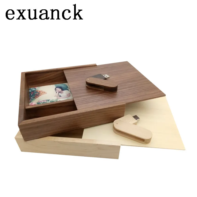 Exuanck изготовленным на заказ логосом деревянный фотоальбом коробка для упаковки