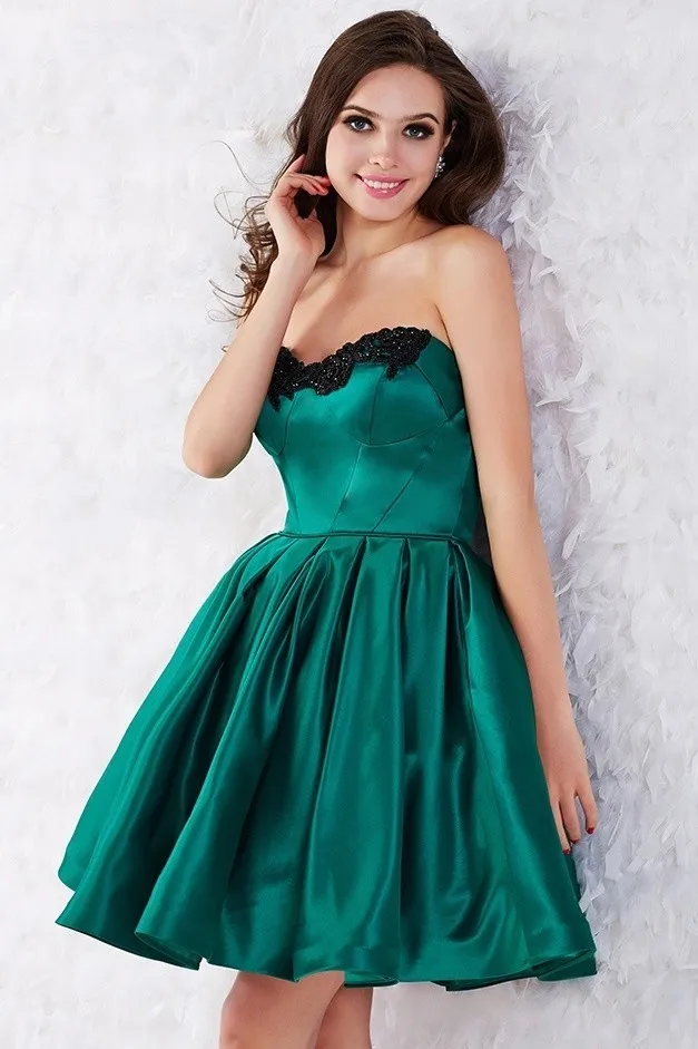 Атласная линия Мини Короткие Коктейльные Платья 2017 Горячие продажа Милая Спинки