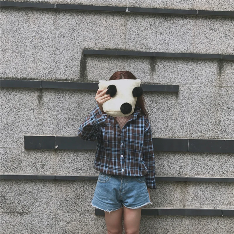 Rugod Новое поступление Для женщин сетки лоскутное Винтаж Рубашки в клетку длинный