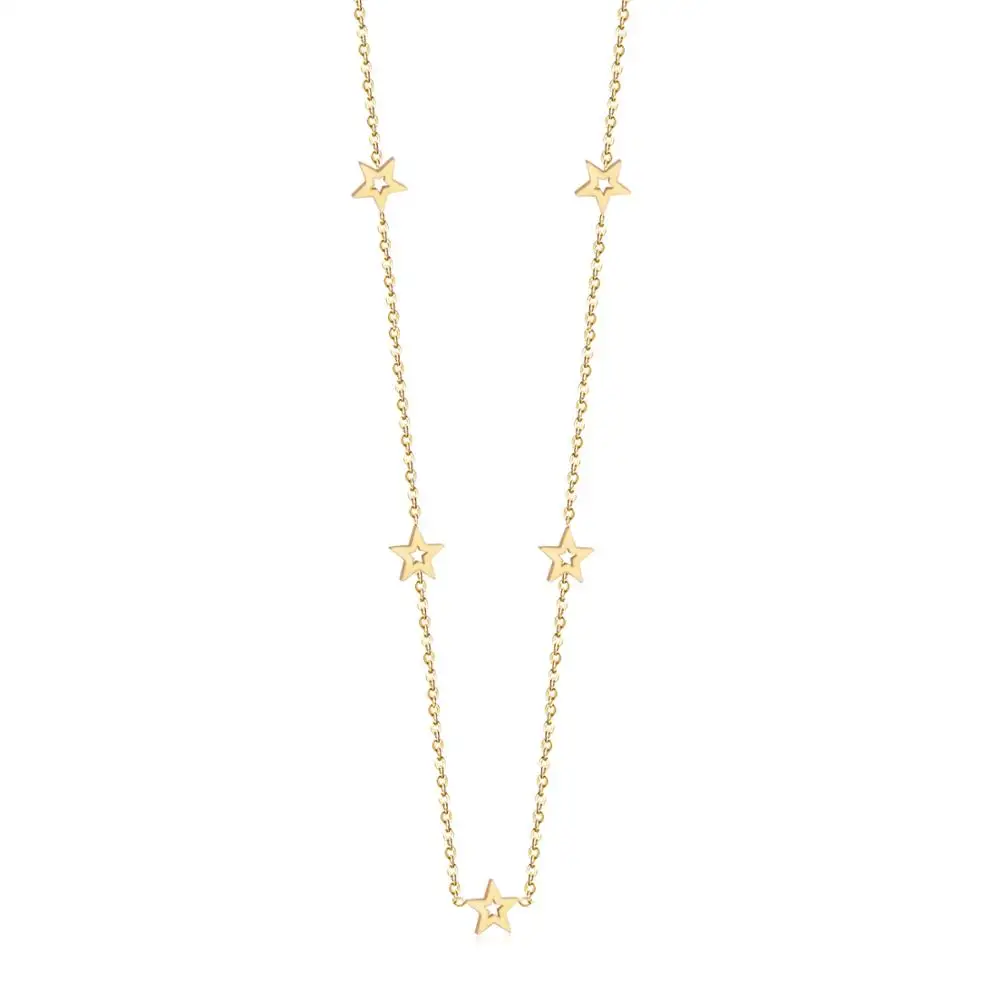 Star LUXUKISSKIDS, золотой треугольник, круг, звезда, для женщин, девушек, воротники, колье, ожерелья 35 см+ 15 см, нержавеющая сталь, регулируемые Цепочки, Ожерелья - Окраска металла: Star