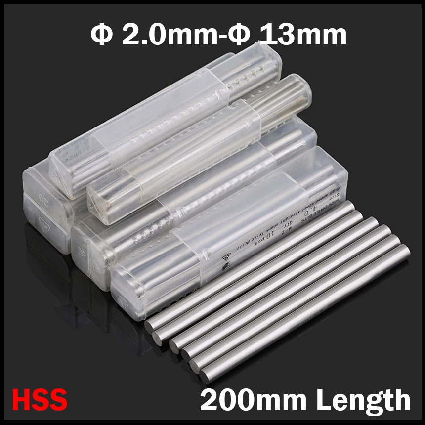 

2mm 2.5mm 3mm 3.5mm 4mm 4.5mm OD 200mm Length HSS Jobber Drill Bit Boring Round Shank CNC Fly Cutter Turning Lathe Tool Bar Rod