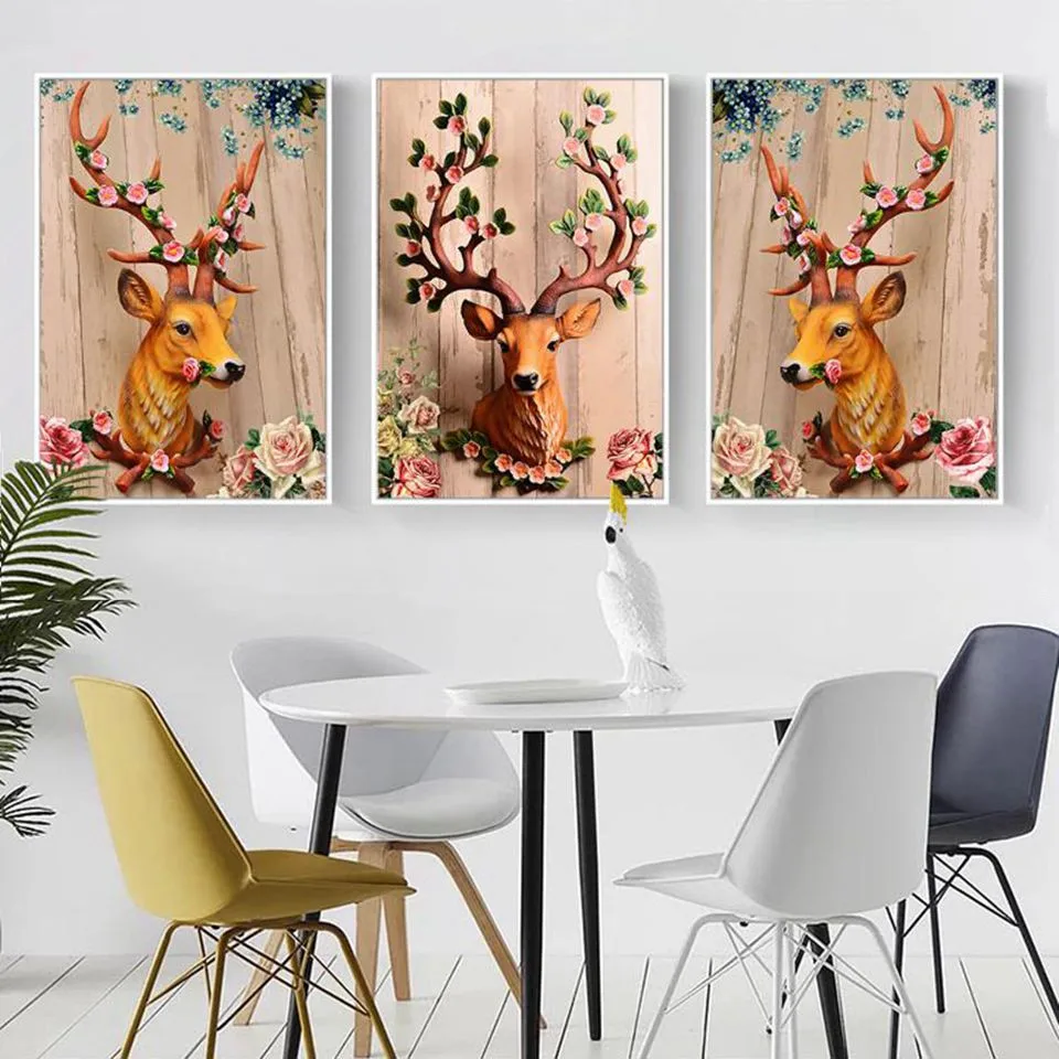 Водонепроницаемый модный скандинавский А4 художественный принт с головой оленя