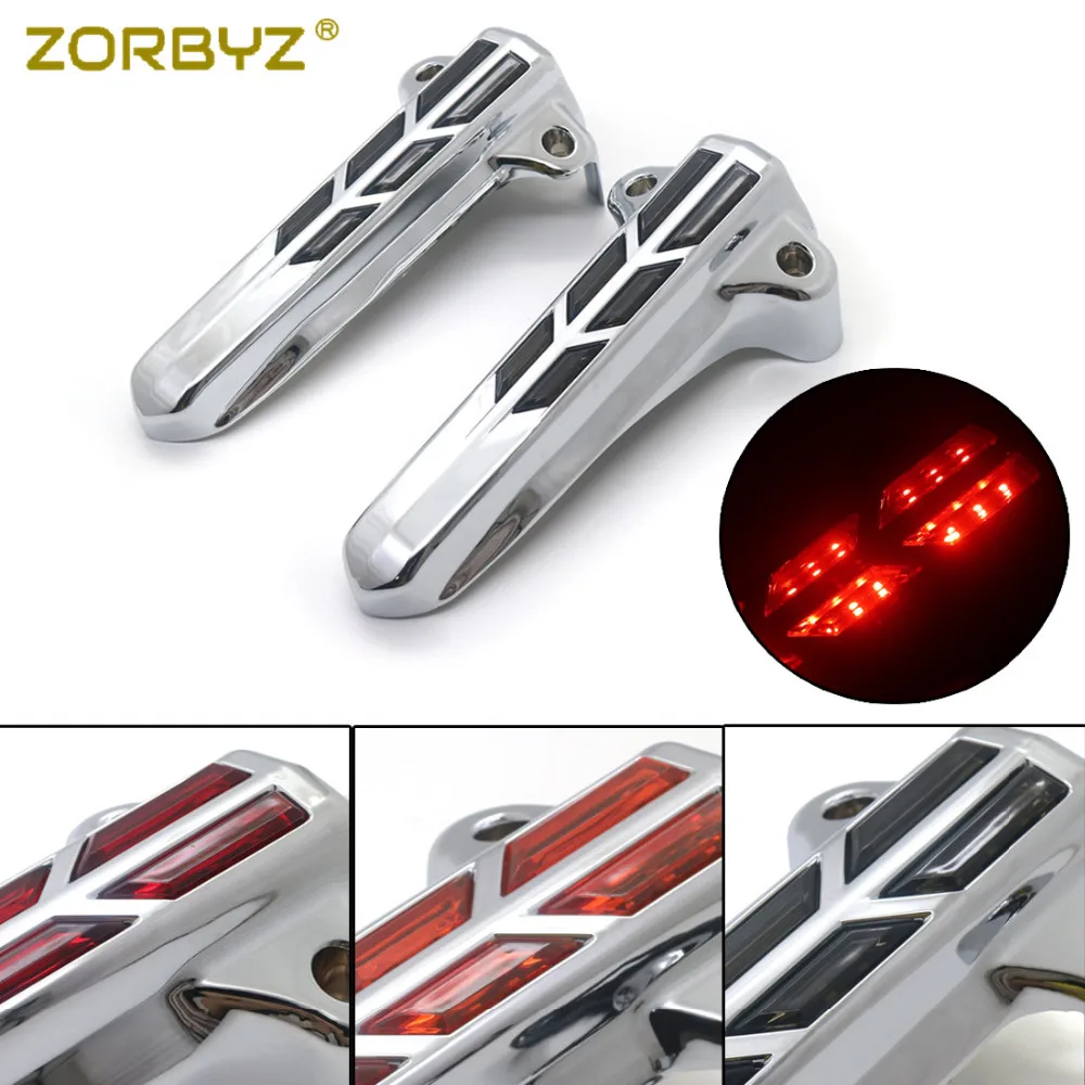 ZORBYZ Хромированный Светодиодный фонарь передняя вилка Нижняя нога чехол для