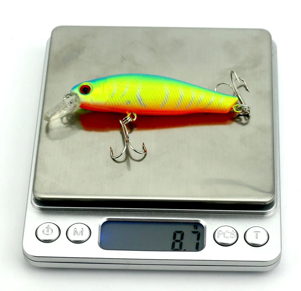 

6PCS/lot Fishing Lure Minnow Hard Bait with 3 Fishing Hooks Fishing Tackle Lure 3D Eyes iscas artificiais lote