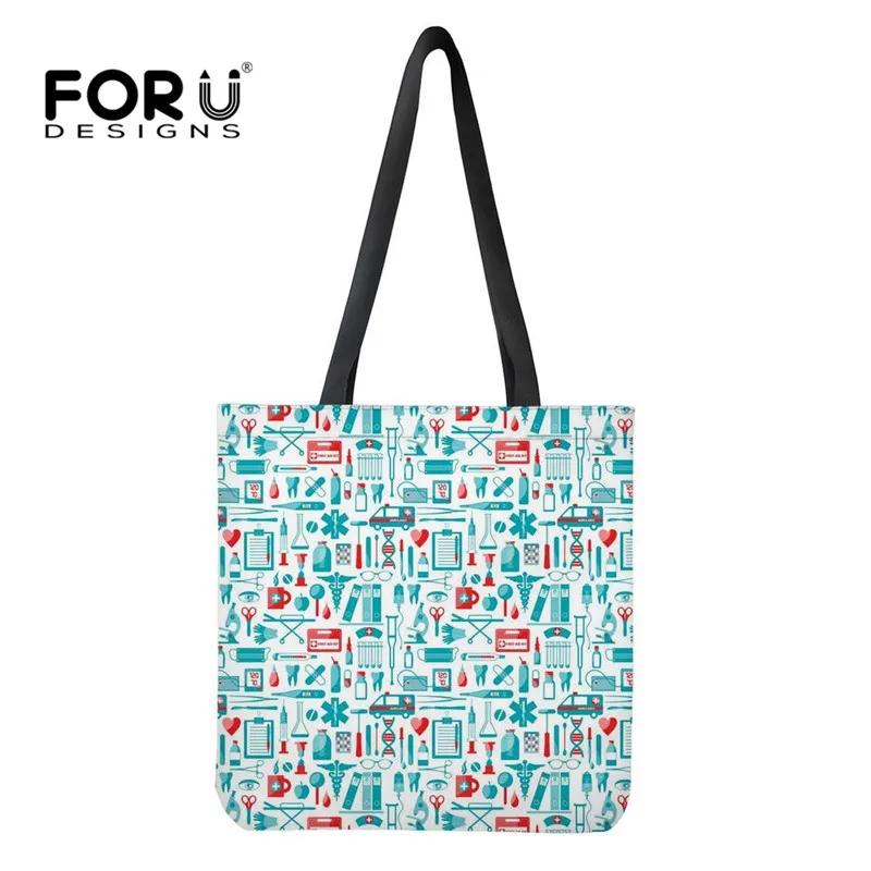 FORUDESIGNS/ Горячие мультфильм узор с изображением сиделки девушки холщовые сумки для покупок bolsas ecologicas reutilizables повседневные сумки-шопперы для женщин - Color: HXA308Z22