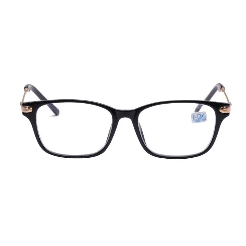 Готовые Очки для близорукости черная оправа металлические золотые дужки