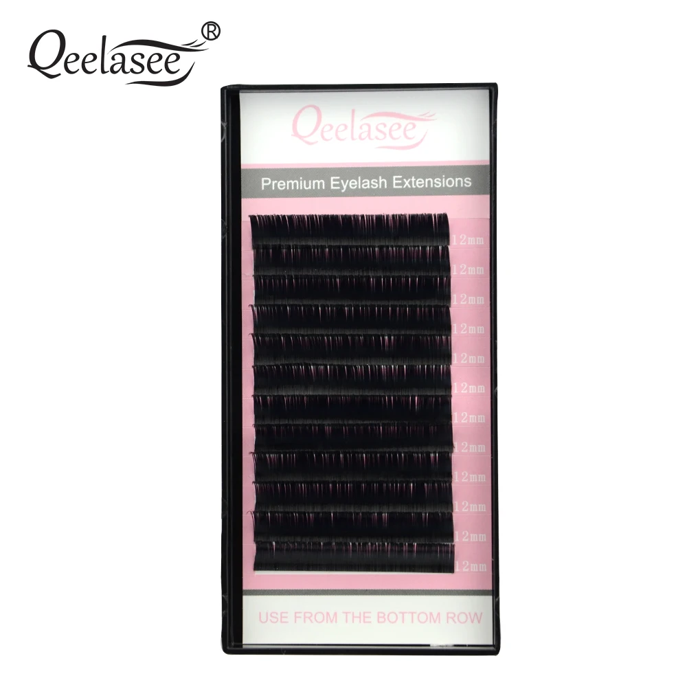 Qeelasee shiny flat lashes split tips individual mink eyelashes ellipse shaped light soft maquiagem cilios | Красота и здоровье