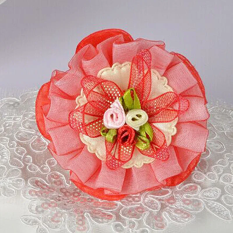 Новинка 2016 года модный головной убор из 2 предметов мягкий тюль бант с цветочным