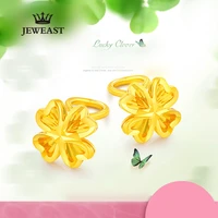 sfe 24k pure gold earring real au 999 solid gold earrings smart beautiful four clover upscale trendy jewelry hot sell new 2020