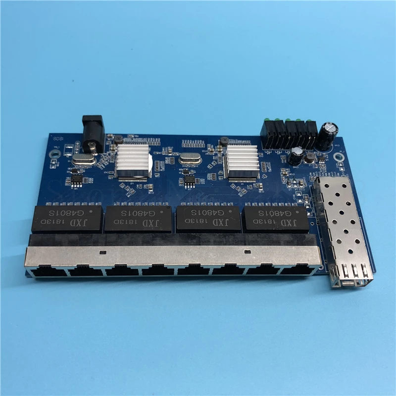 1SFP8E 10/100/1000M Gigabit Ethernet switch Fiber Optical Media Converter 8*RJ45 1*SFP fiber Port PCBA Board | Мобильные телефоны и