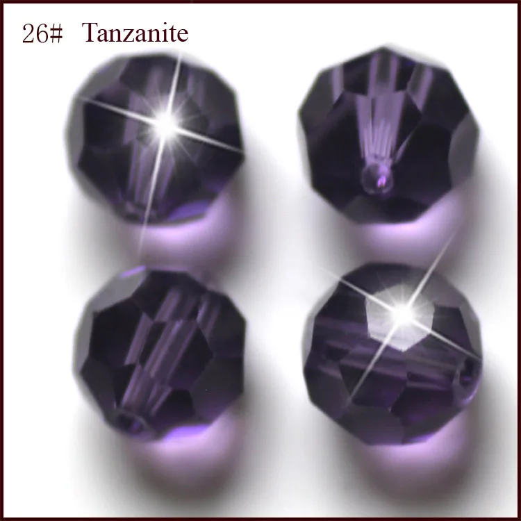 tanzanite Лампа работы стеклянный шарик 10 мм круглой формы бусины футбол чудесные Разноцветные Хрустальные Бусы для ткани аксессуары бусины - Цвет: tanzanite
