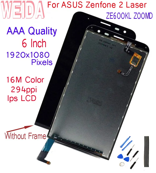 

WEIDA 6.0"For ASUS Zenfone 2 Laser ZE600KL Z00MD LCD Display Digitizer Touch Panel Screen Assembly Z00MD ZE600KL with Tools