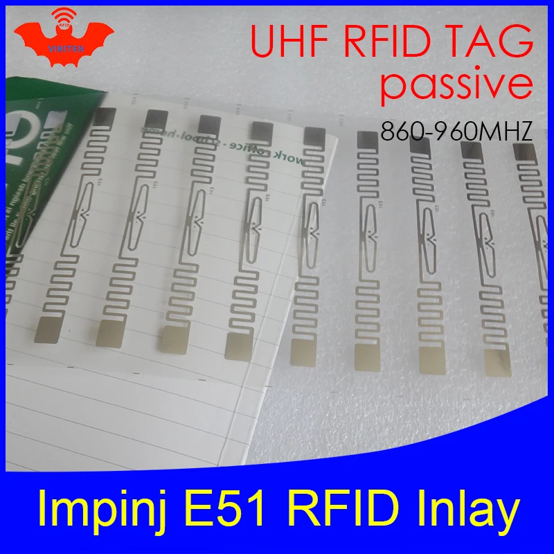 UHF RFID Метка Impinj E51 сухая инкрустация 915 МГц 900 МГц 868 МГц 860-960 МГц Higgs3 EPCC1G2 6C смарт-карта Пассивные RFID метки этикетка