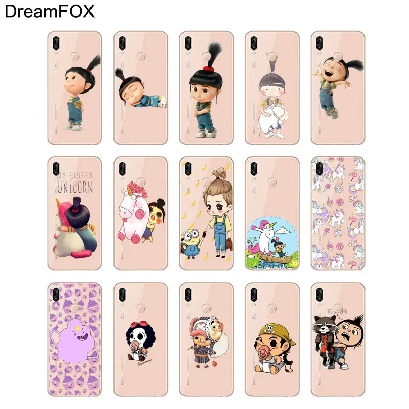 DREAMFOX L002 Agnes Пушистый Единорог Мягкий ТПУ силиконовый чехол для huawei Honor 6A 6C 7X9 10 P20 P30