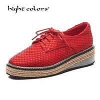 2019 spring new designer wedges red black shoes female platform leather women tenis feminino casual female shoes woman d 252