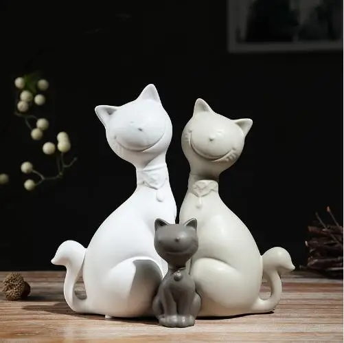 Минималистский Керамическая lucky cat семейный Домашний декор ремесел украшения