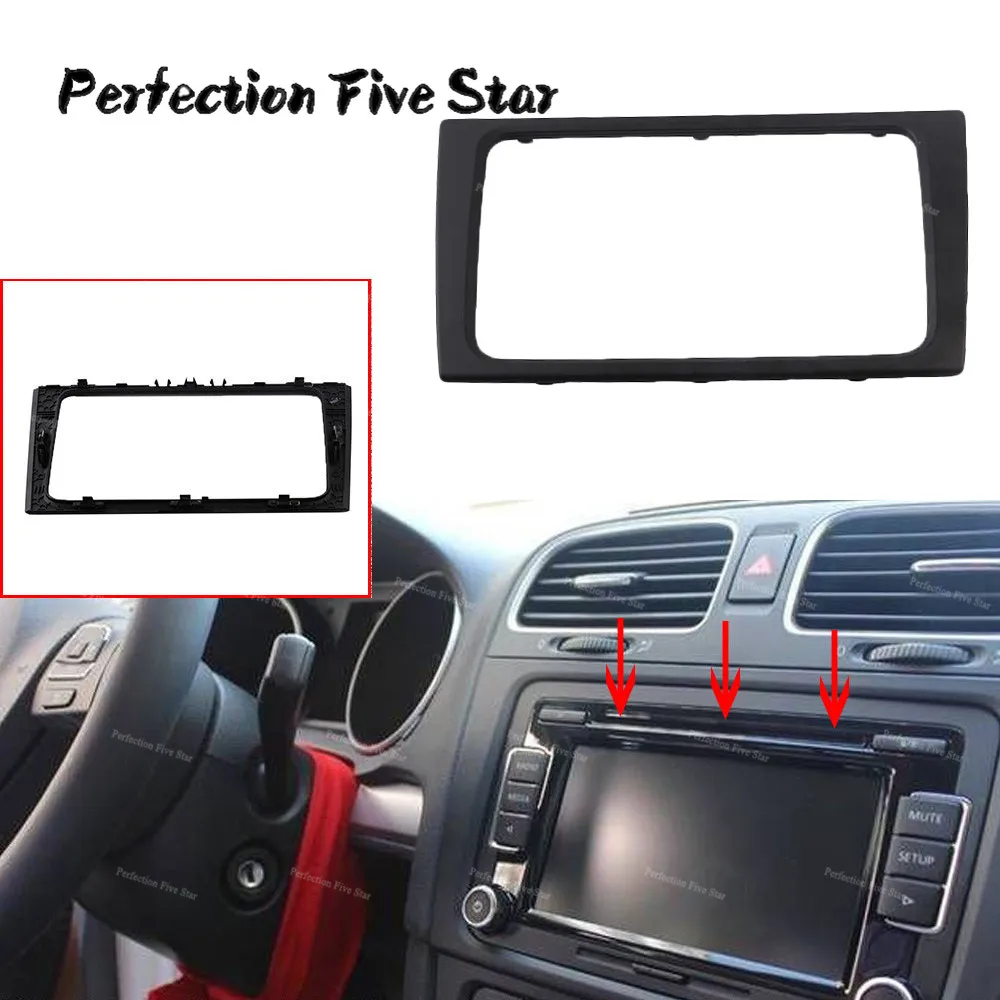 Черная Центральная крышка cd Радио для VW Golf MK6 2009 2010 2011 2012 2013 2014 5K0858061E|Клипсы и