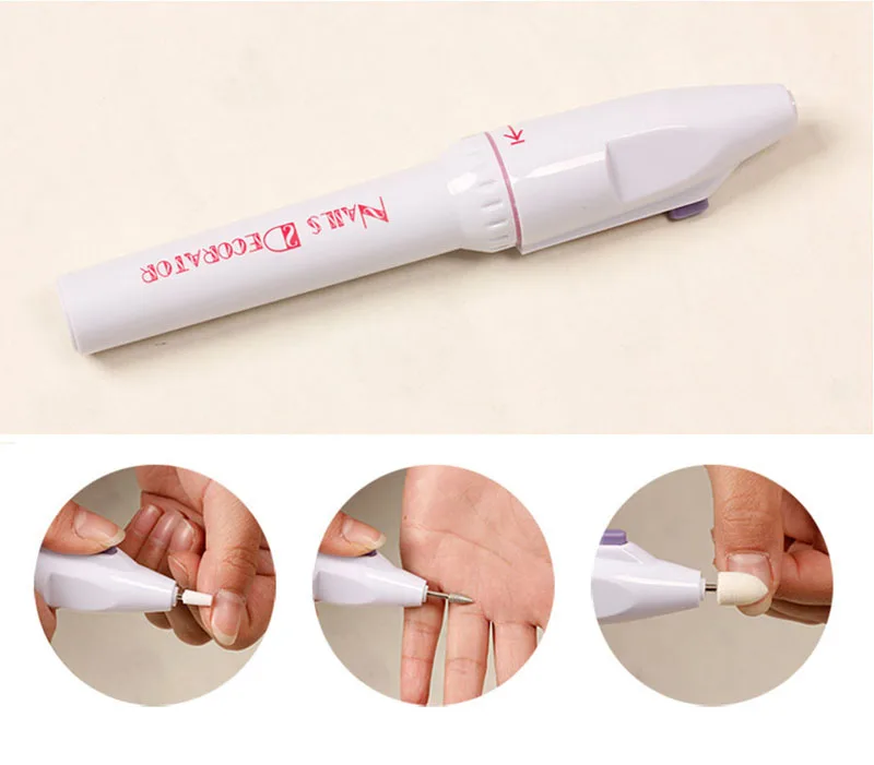 Портативный Батарея мини ногтей бит Электрические сверлильный станок Маникюр