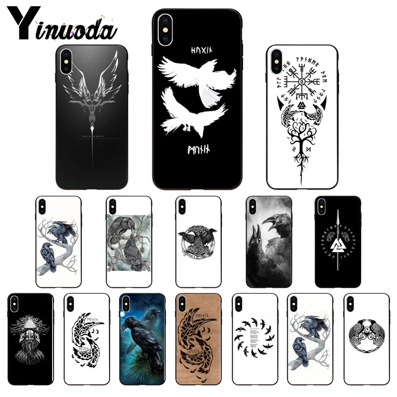 11pro MAX Викинг один norse Huginn и Muninn bird Новинка Fundas чехол для телефона Apple iPhone 8 7 6 6S Plus X XS