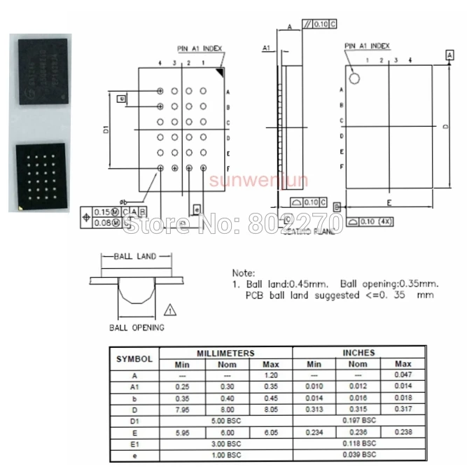BGA24/TFBGA24 к разъему/адаптеру для чипов BGA SPI с шириной корпуса 8x6 мм таких как