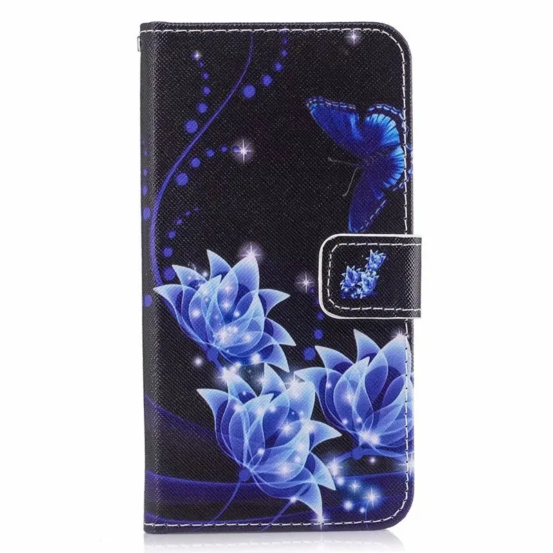 Кожаный чехол для книг с цветочным узором High Quality Fashion Rainbow для Huawei P Smart Enjoy 7S Coque (E0127) с карманом для телефона.