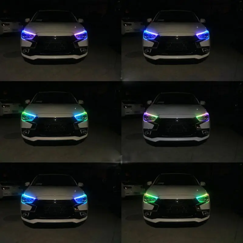 Новейший 2 шт. ультра тонкий автомобильный мягкий трубчатый светодиодный