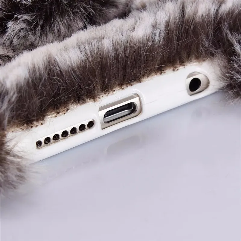 Sycase Роскошный чехол для samsung S5 S6 S6edge S7 край S8 плюс S9 мохнатое кроличье ушко