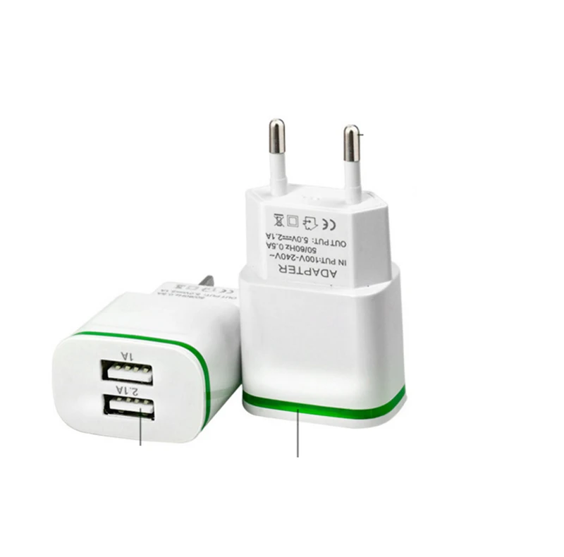 5 В 2.1a Smart Travel двойной 2 USB Зарядное устройство адаптер стены Портативный ЕС разъем