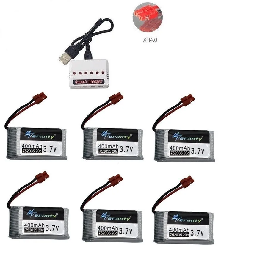 Аккумулятор 3 7 в 400 мАч и (6 1) зарядное устройство для SYMA X15 X5A 1 X15C X15W H31 X4 H107 KY101 E33C E33