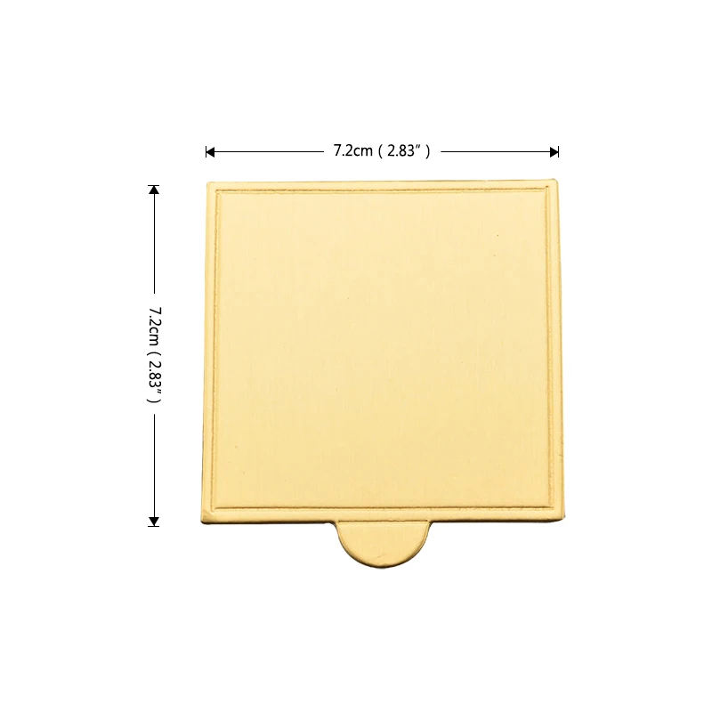 OBRKING 100pcs/Set Square Mousse Cake Boards Gold Cardboard Tray Cupcake Dessert Displays Pastry Holder Stand |