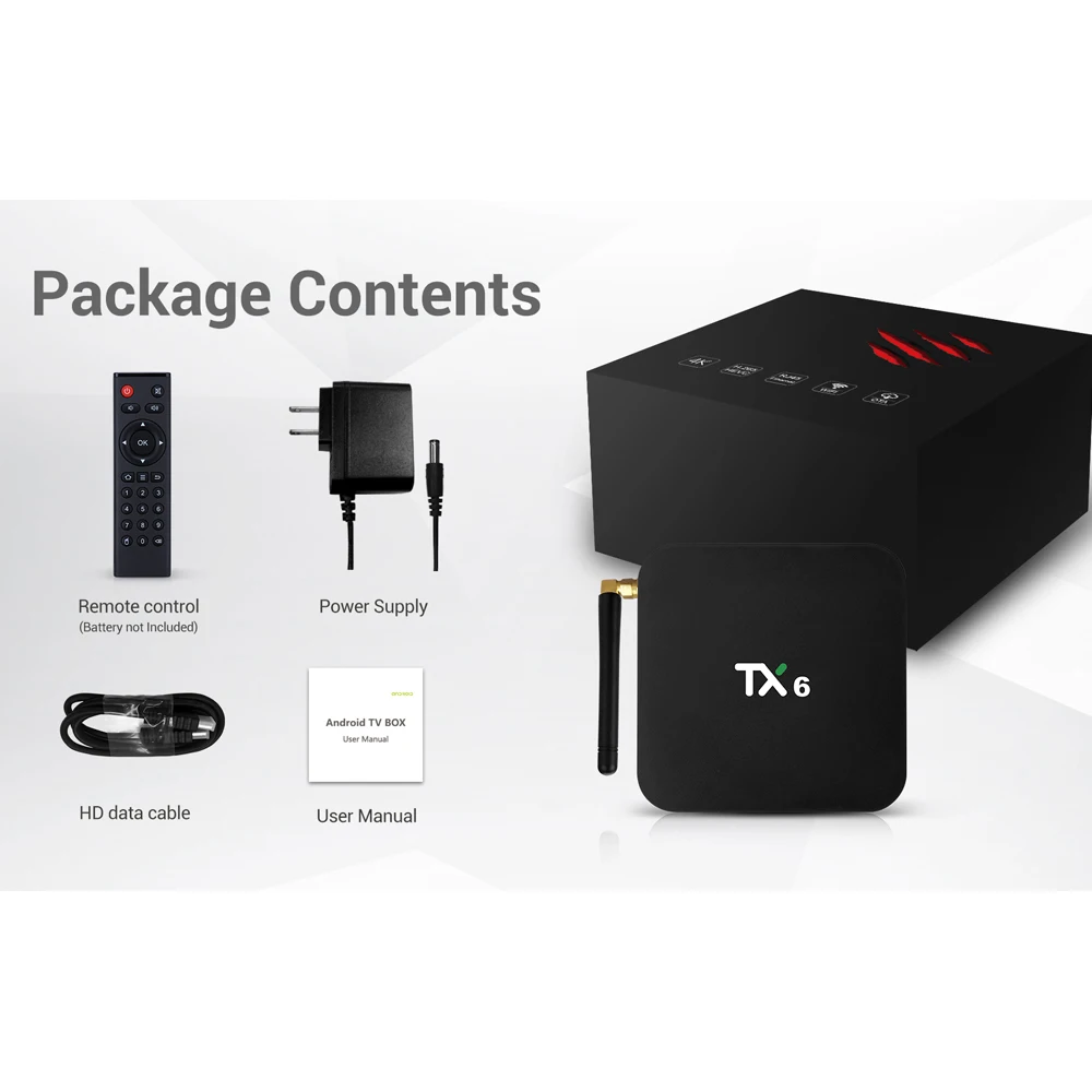 ТВ-приставка TX6 android 9 0 Allwinner H6 4 Гб DDR3 32 ГБ/64 EMMC 2 ГГц 5 Wi-Fi BT4.1 поддержка 4K H.265 Youtube