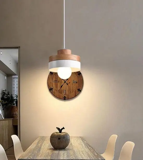 Черный белый дуб дерево железо Круглый квадратный подвесной светильник шнур