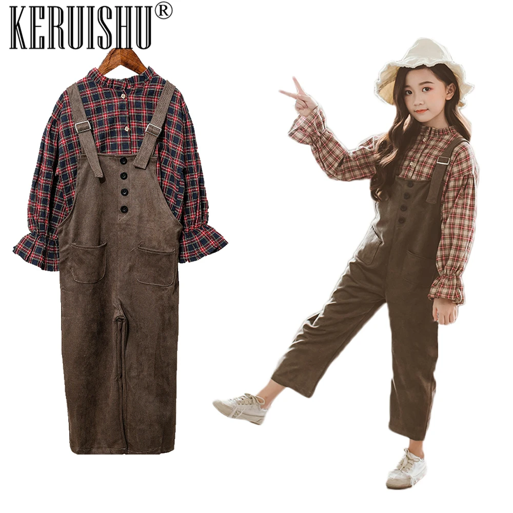 KeRuiShu/комплект из 2 предметов одежда для девочек (рубашка + комбинезон) осенняя