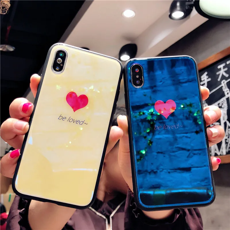 KISSCASE сердце закаленное стекло чехол для iPhone X XS 6 6s 7 8 Plus милый любовь прозрачный