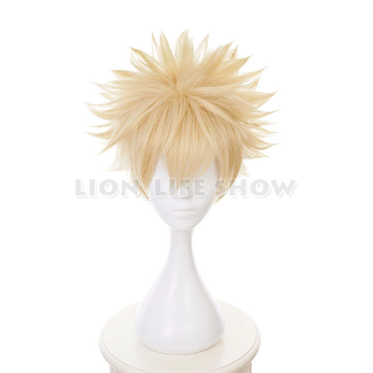 

My Hero Academia Boku no Hiro Akademia Bakugou Katsuki Short Blonde Cosplay Wig