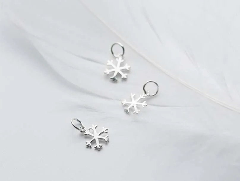 2 шт модные 925 стерлингового серебра Подвески со снежинками ручной работы S925 Шарм