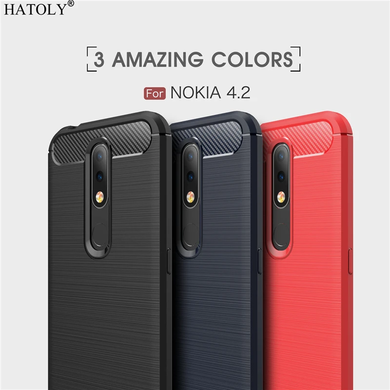 Чехол HATOLY для Nokia 4 2 противоударный мягкий силиконовый чехол из ТПУ с ворсом TA-1157