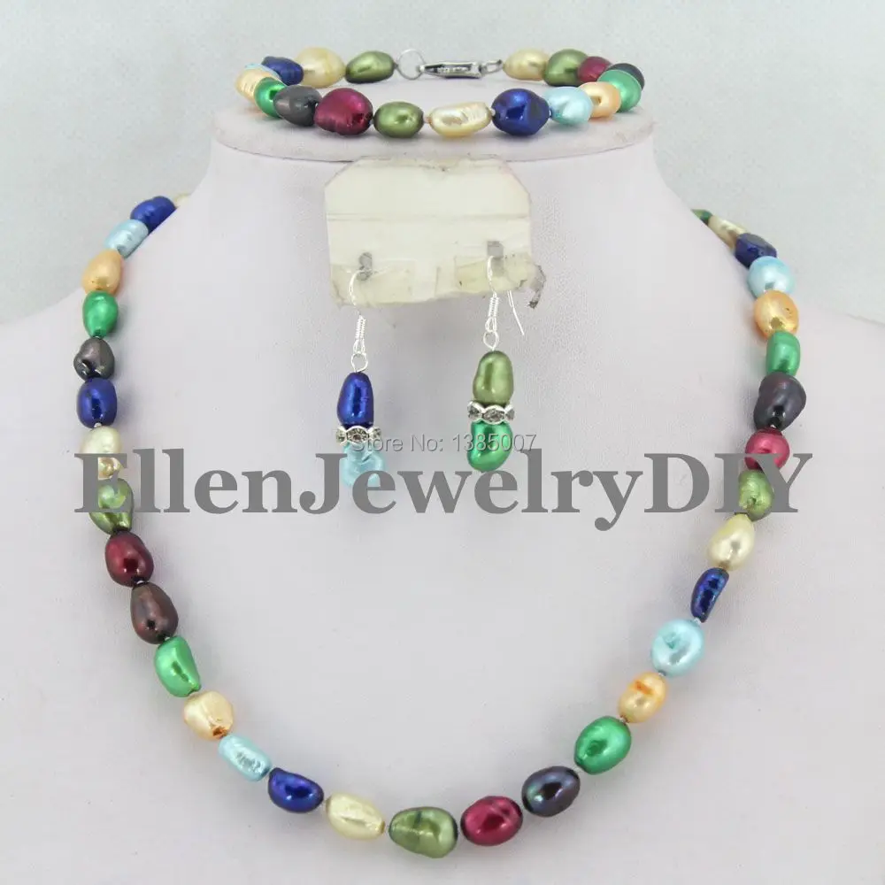 Набор бижутерии из натурального пресноводного жемчуга 8 9 мм|beaded jewelry set|bridal setsfashion