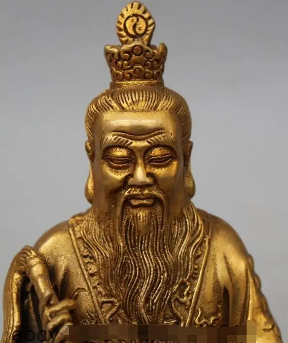 7 &quotКитайский даосизм Латунное сиденье Лотос Властелин Лао цзы Jun priest