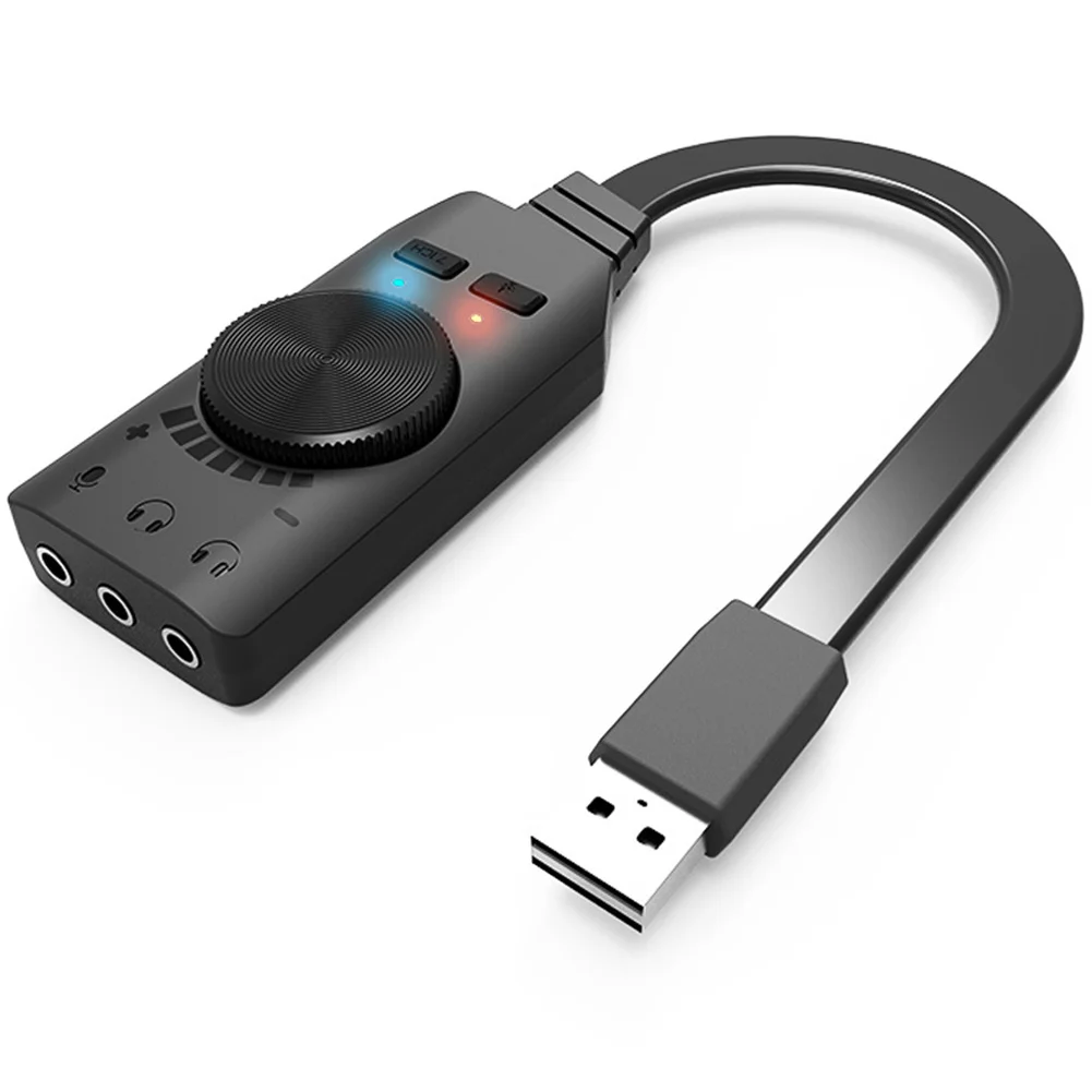 GS3 Виртуальная 7,1 канальная внешняя звуковая карта USB адаптер конвертер черный стерео аудио 3,5 мм гарнитура для ПК настольный ноутбук