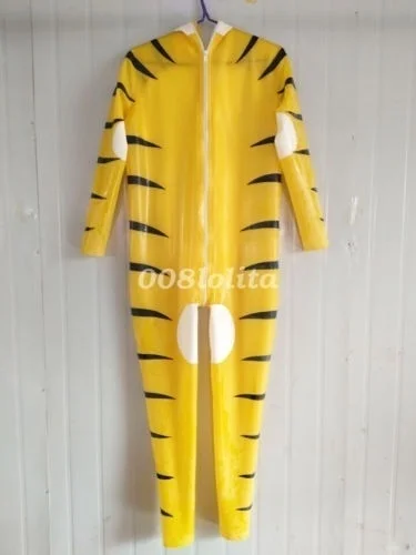 2018 латексные резиновые мужские тигровые красивые костюмы Боди боди Catsuit новый