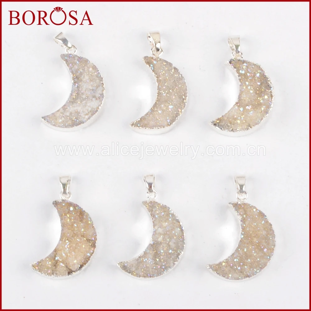 Новое поступление кристалл BOROSA титан AB жеодовый кулон бисер серебряный цвет