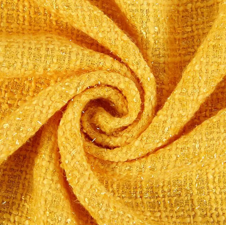 Блестящая цветная твидовая ткань Высококачественная окрашенная пряжа для